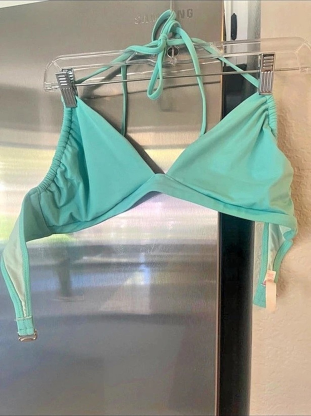 Victoria Secret Turquoise Triangle Bikini Top Size XL